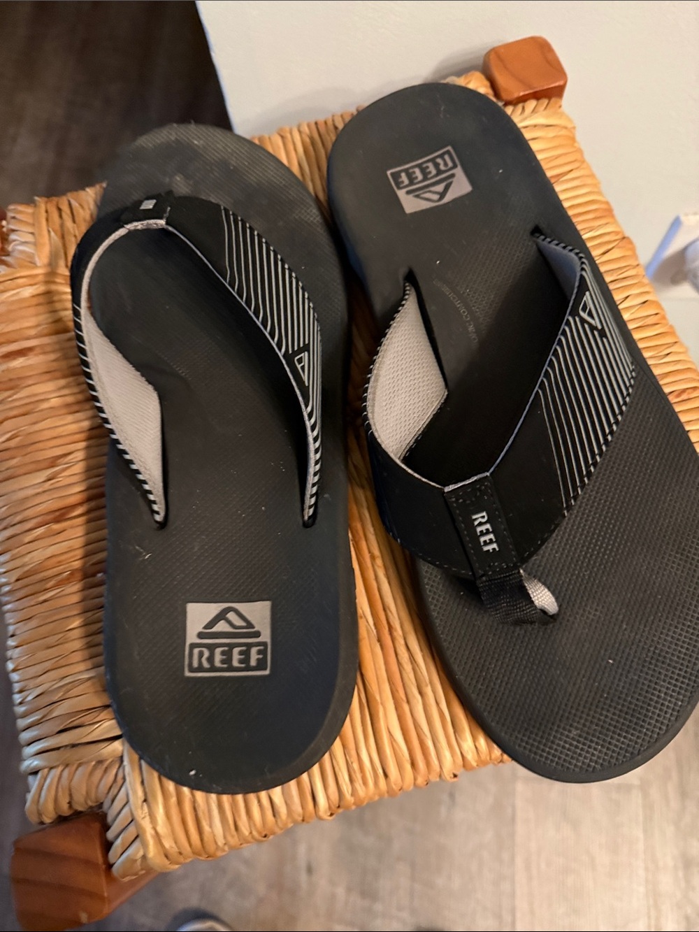 Reef Black and Gray Men's Flip Flop Sandals